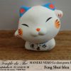 Maneki-Neko Le chat porte bonheur Feng Shui bleu (chance au travail)