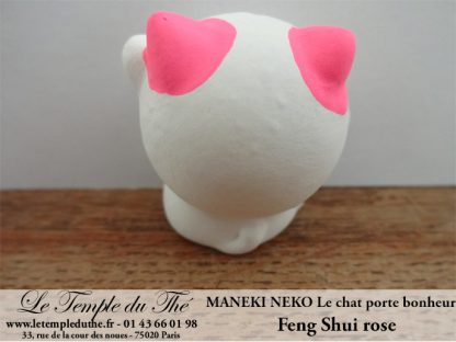 Maneki-Neko Le chat porte bonheur Feng Shui rose (Amour)