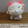 Maneki-Neko Le chat porte bonheur Feng Shui rose (Amour)