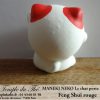 Maneki-Neko Le chat porte bonheur Feng Shui rouge (Confiance en soi) – Image 2
