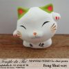 Maneki-Neko Le chat porte bonheur Feng Shui vert (Santé) – Image 4