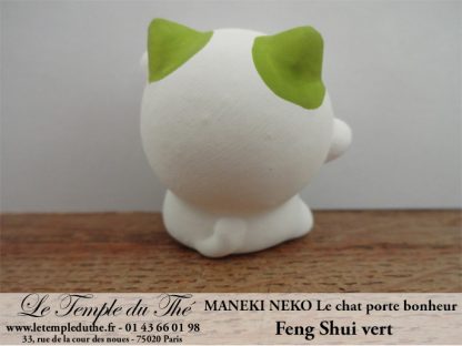 Maneki-Neko Le chat porte bonheur Feng Shui vert (Santé)