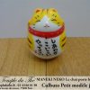 Maneki-Neko Le chat porte bonheur petit culbuto jaune