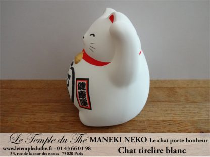 Maneki-Neko Le chat porte bonheur tirelire blanche