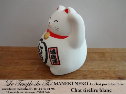 Maneki-Neko Le chat porte bonheur tirelire blanche