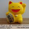 Maneki-Neko Le chat porte bonheur tirelire jaune