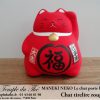 Maneki-Neko Le chat porte bonheur tirelire rouge
