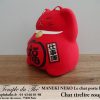Maneki-Neko Le chat porte bonheur tirelire rouge – Image 3