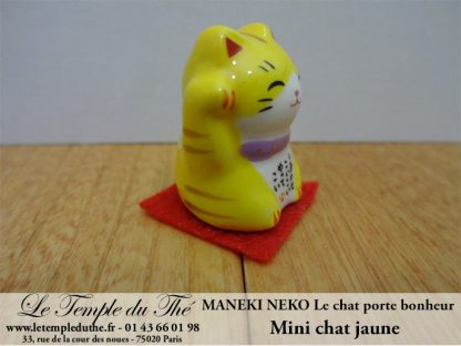 Maneki-Neko Le chat porte bonheur mini chat jaune