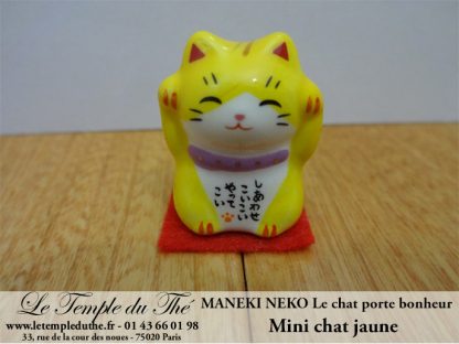 Maneki-Neko Le chat porte bonheur mini chat jaune