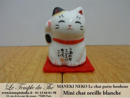 Maneki-Neko Le chat porte bonheur mini chat oreille jaune