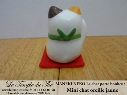 Maneki-Neko Le chat porte bonheur mini chat oreille jaune