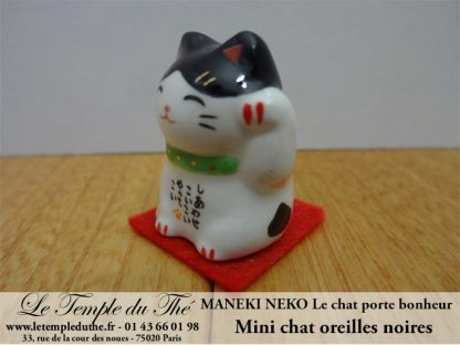 Maneki-Neko Le chat porte bonheur mini chat oreilles noires