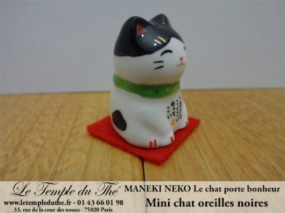 Maneki-Neko Le chat porte bonheur mini chat oreilles noires