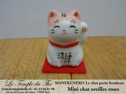 Maneki-Neko Le chat porte bonheur mini chat oreilles roses