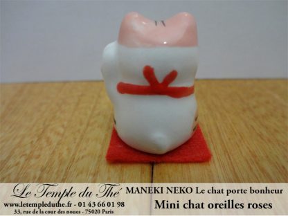 Maneki-Neko Le chat porte bonheur mini chat oreilles roses