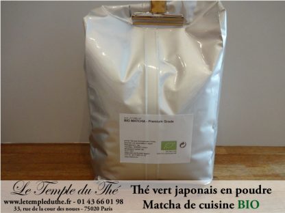 Thé vert japonais en poudre les 50 g de Matcha de cuisine BIO