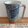Long mug en céramique du Japon 35 cl Patchwork