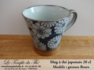 Mug en céramique japonais modèle Grosses fleurs 20 cl
