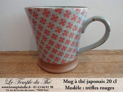 Mug en céramique du Japon 20 cl trèfles rouges