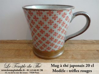 Mug en céramique du Japon 20 cl trèfles rouges