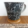 Mug en céramique japonais modèle encre noire 20 cl