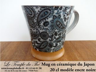 Mug en céramique japonais modèle encre noire 20 cl