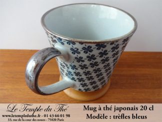 Mug en céramique du Japon trèfles bleus 20 cl