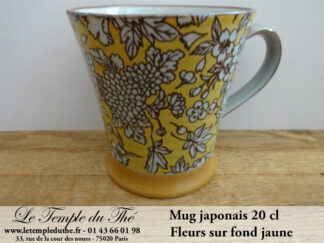 Mug Japonais 20 cl fleurs sur fond jaune