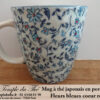 Mug en porcelaine du Japon 20 cl fleurs bleues cœur rouge – Image 2