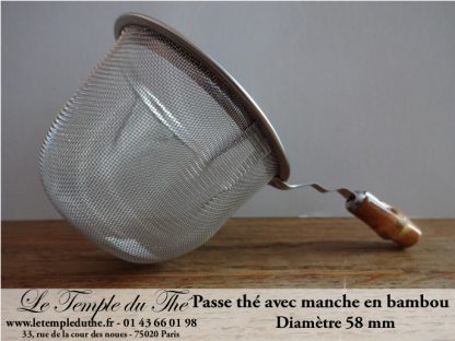 Passe thé avec manche en bambou 58 mm de diamètre