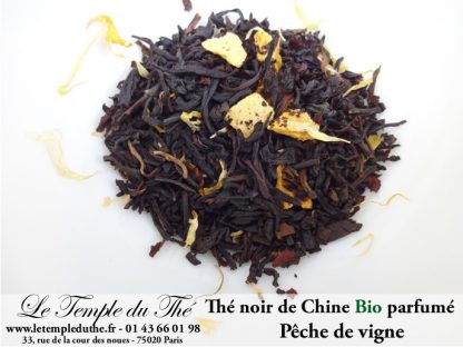 Thé BIO noir aromatisé pêche de vigne