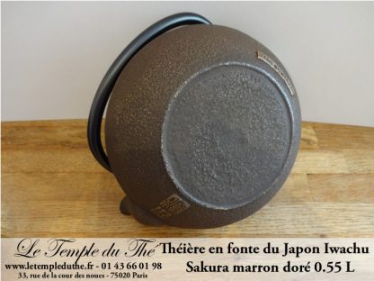 Théière en fonte du Japon Sakura marron doré 0.55 L