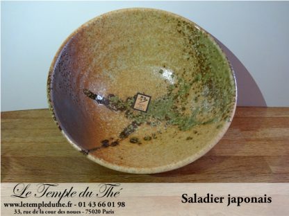 Saladier japonais brun et vert