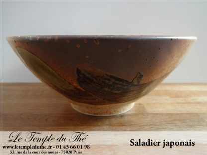 Saladier japonais brun et vert