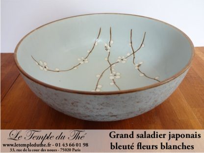 Bol à thé japonais en céramique bord bleu