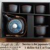 Service en porcelaine 1 théière 60 cl et 5 tasses de 10 cl modèle Gojou