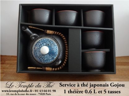 Service en porcelaine 1 théière 60 cl et 5 tasses de 10 cl modèle Gojou