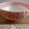 Tasse très fine en porcelaine du Japon fleurs rouges