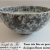Tasse japonaise en porcelaine fine du Japon fleurs noires – Image 4