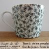 Tasse très fine japonaise en porcelaine fleurs noires – Image 2