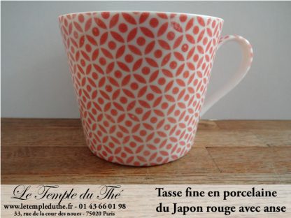 Tasse à thé japonaise rouge très fine du Japon