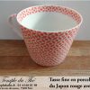 Tasse à thé japonaise rouge très fine du Japon