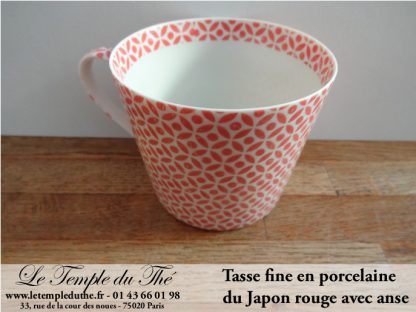 Tasse à thé japonaise rouge très fine du Japon