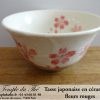 Tasse à thé en céramique du Japon fleurs rouges