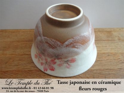 Tasse à thé en céramique du Japon fleurs rouges