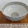 Tasse à thé très fine japonaise 15 cl losange marron