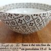 Tasse à thé très fine japonaise 15 cl losange marron – Image 2