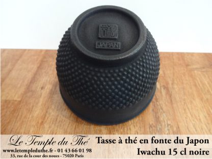 Tasse à thé en fonte du Japon noire Iwachu