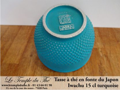 Tasse à thé en fonte du Japon turquoise Iwachu